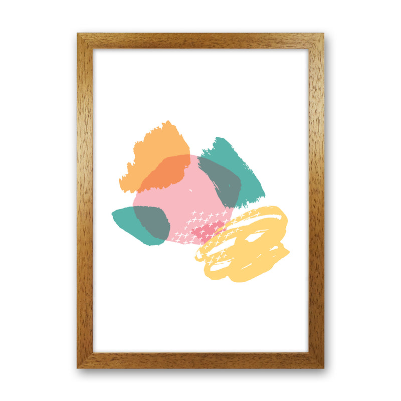 Mismatch Pink And Teal  Art Print by Pixy Paper Oak Grain