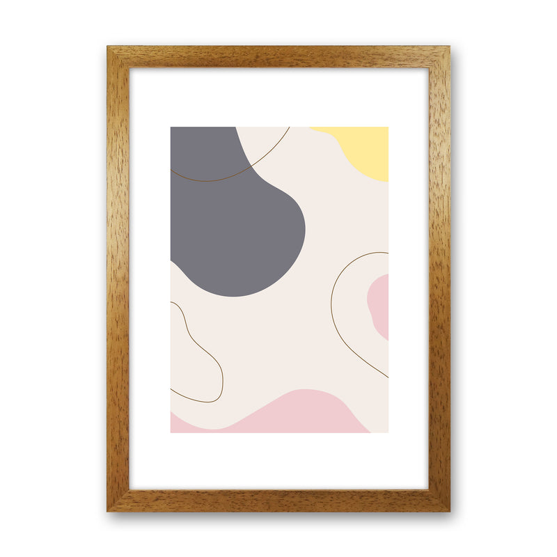Mila Pink Abstract N17  Art Print by Pixy Paper Oak Grain