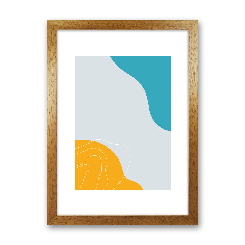 Mita Teal Abstract N19  Art Print by Pixy Paper Oak Grain