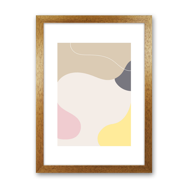 Mila Pink Abstract N24  Art Print by Pixy Paper Oak Grain