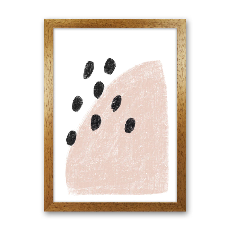 Dalia Chalk Pink Polka  Art Print by Pixy Paper Oak Grain