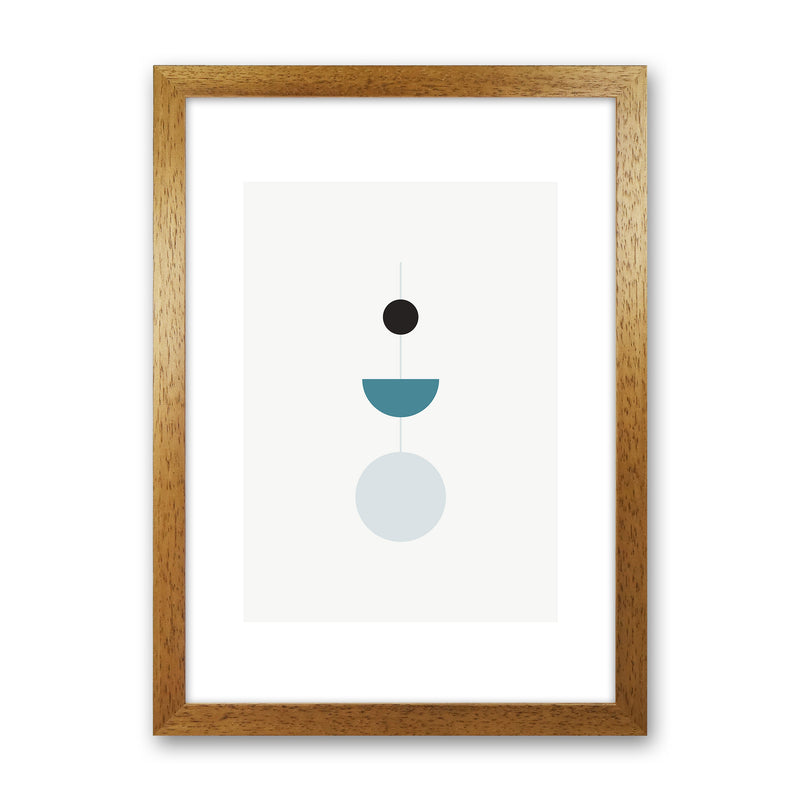 Mita Teal Abstract N9  Art Print by Pixy Paper Oak Grain