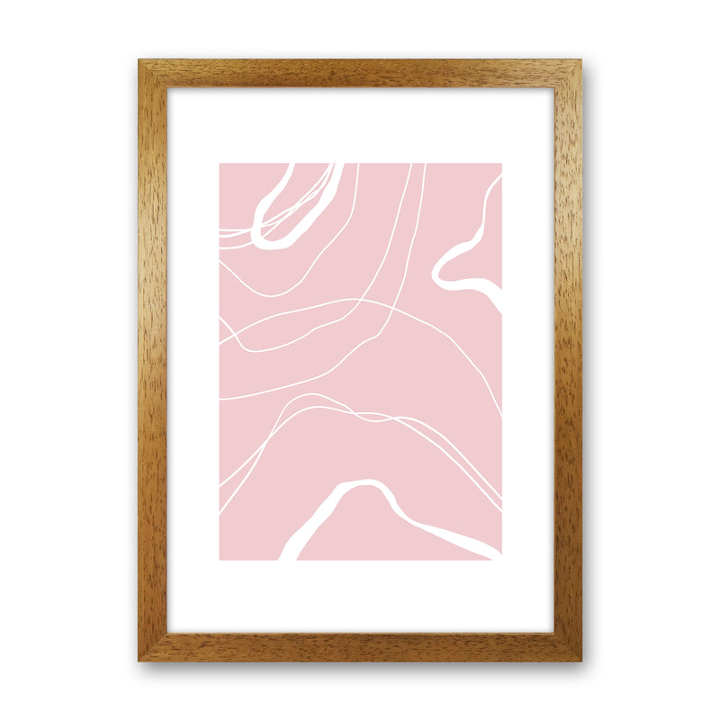 Mila Pink Swirls N14  Art Print by Pixy Paper Oak Grain