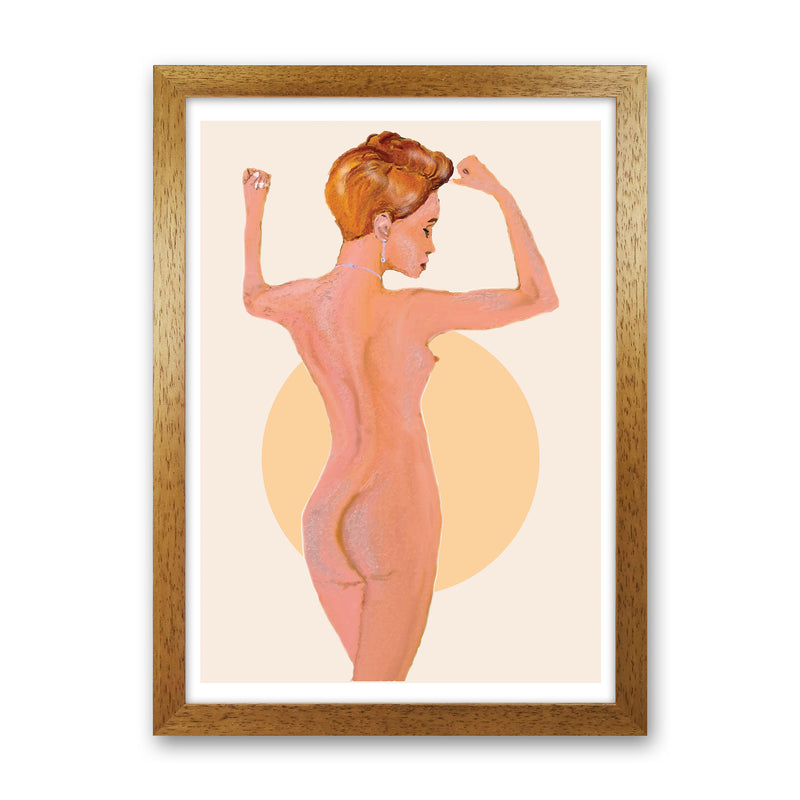Nude Woman  Art Print by Pixy Paper Oak Grain