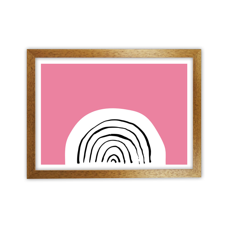 Pink Rainbow Neon Funk  Art Print by Pixy Paper Oak Grain