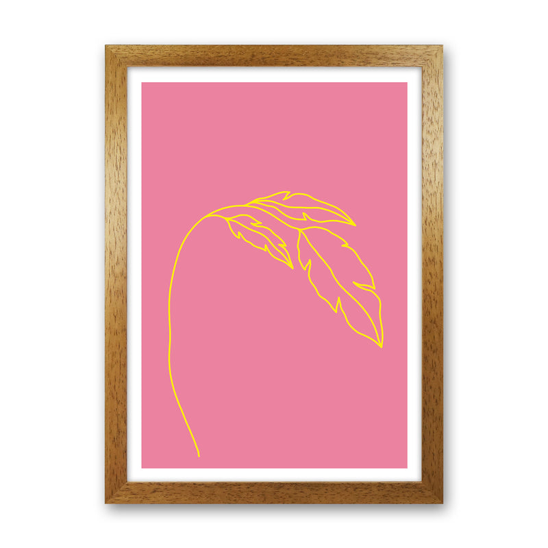 Plant Pink Neon Funk  Art Print by Pixy Paper Oak Grain