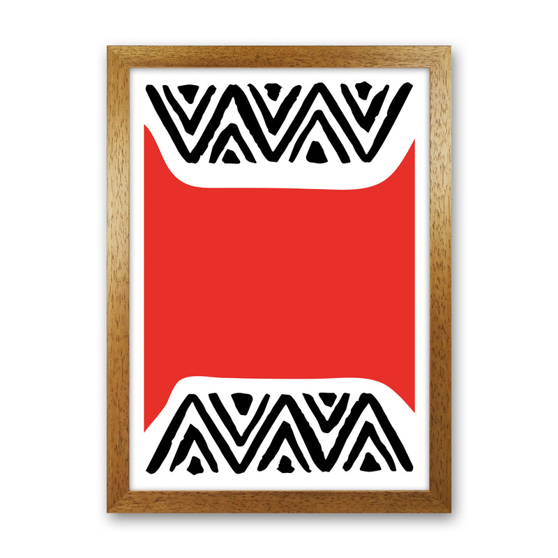 Red Maze Neon Funk  Art Print by Pixy Paper Oak Grain