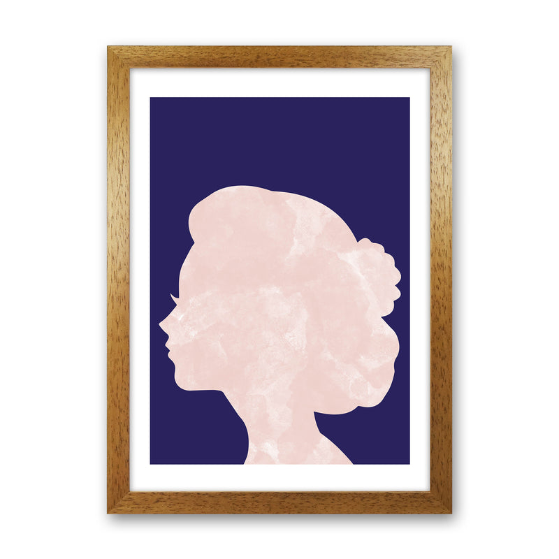 Marble Head Navy  Art Print by Pixy Paper Oak Grain