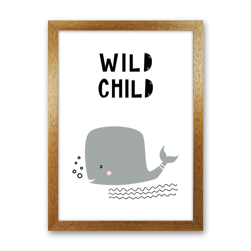 Wild Child Whale Animal  Art Print by Pixy Paper Oak Grain