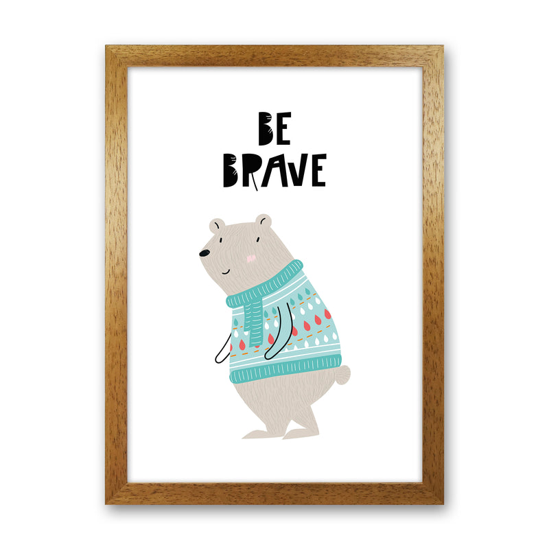 Be Brave Animal  Art Print by Pixy Paper Oak Grain