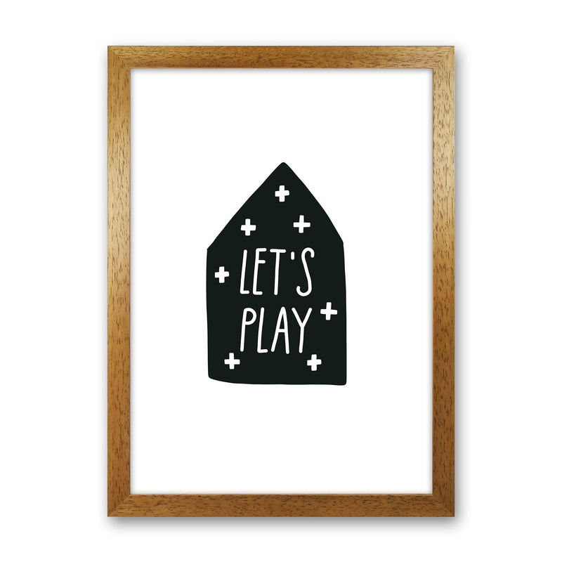 Let'S Play House Black Super Scandi  Art Print by Pixy Paper Oak Grain