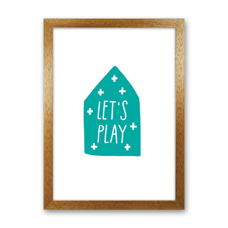 Let'S Play House Teal Super Scandi  Art Print by Pixy Paper Oak Grain