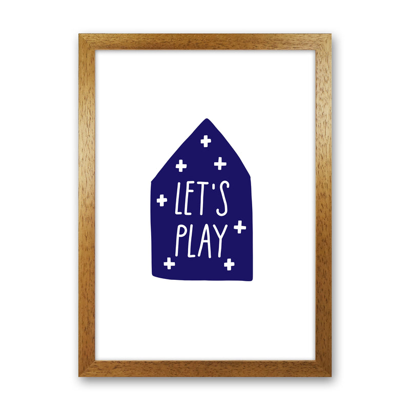 Let'S Play House Navy Super Scandi  Art Print by Pixy Paper Oak Grain
