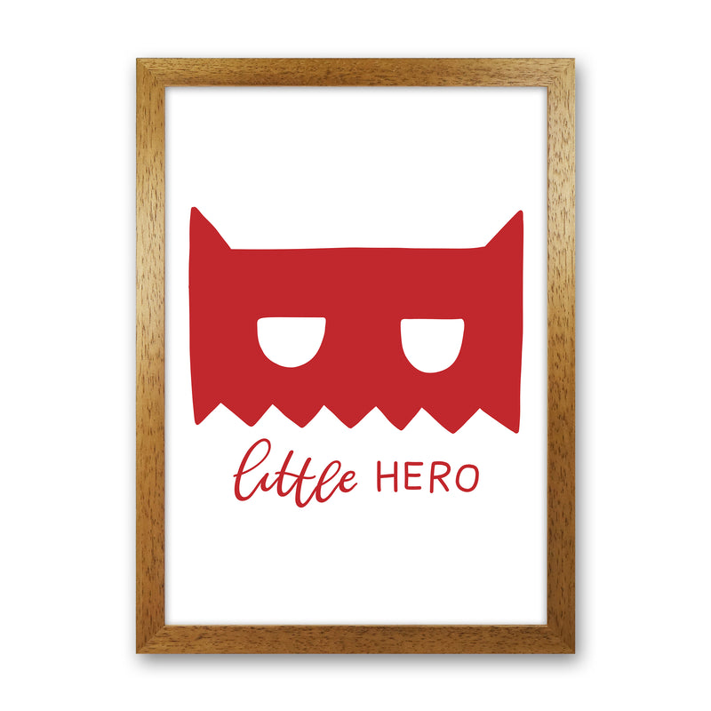 Little Hero Mask Red Super Scandi  Art Print by Pixy Paper Oak Grain