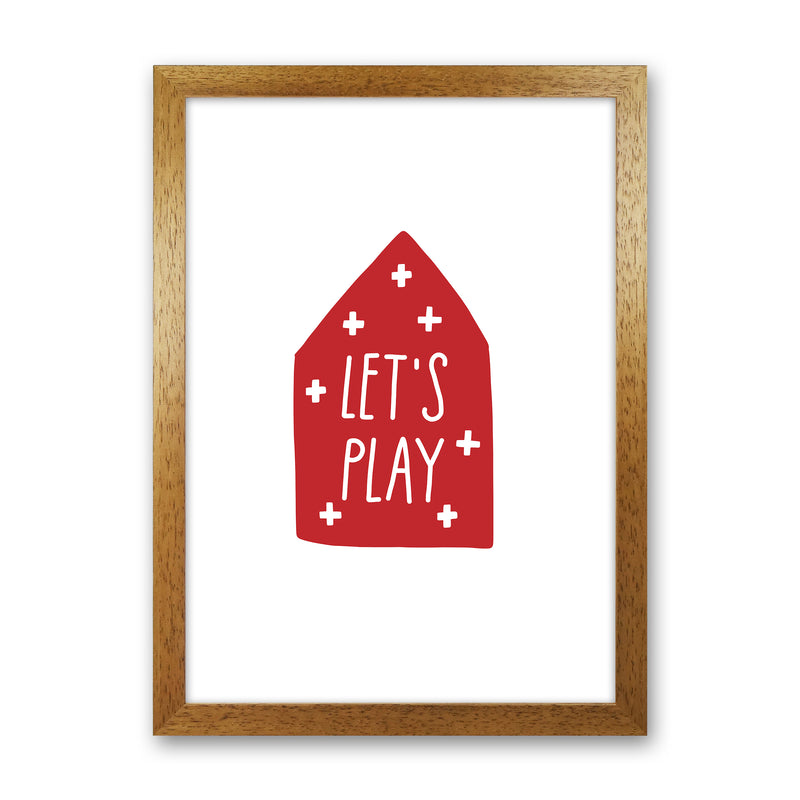 Let'S Play House Red Super Scandi  Art Print by Pixy Paper Oak Grain