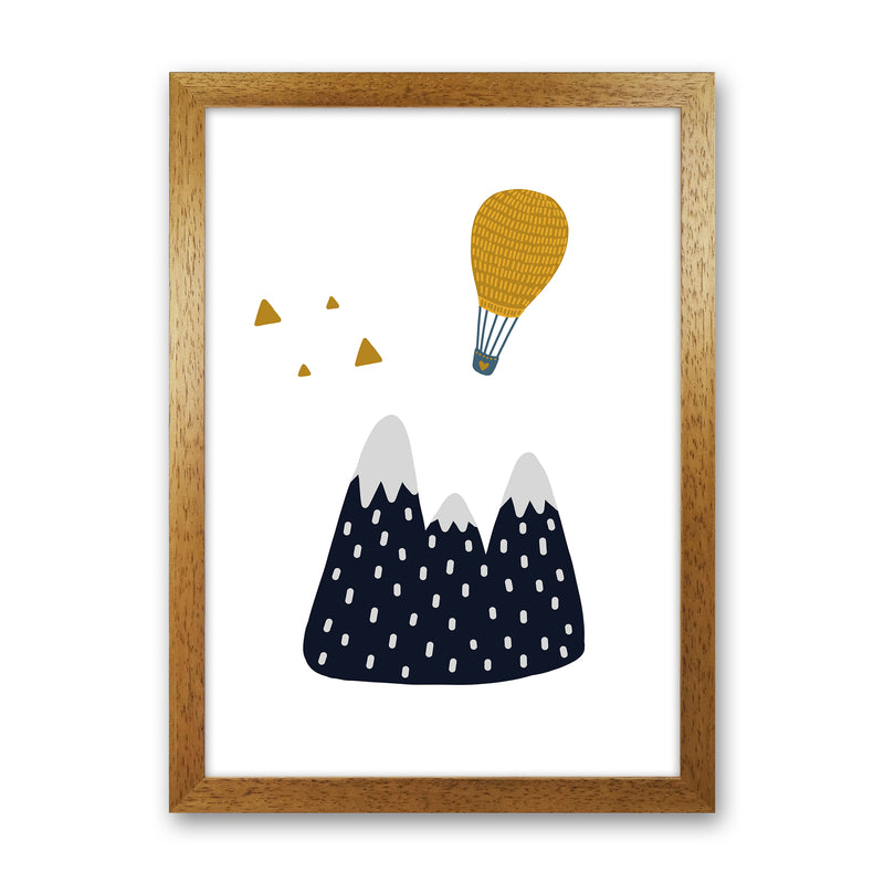 Little Explorer Hot Air Balloon  Art Print by Pixy Paper Oak Grain