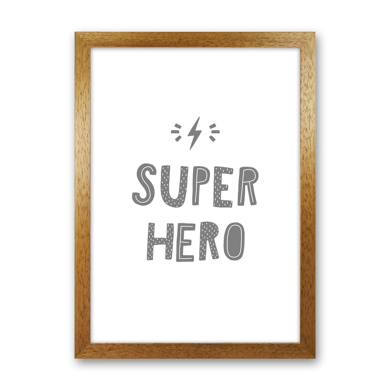 Super Hero Grey Super Scandi  Art Print by Pixy Paper Oak Grain