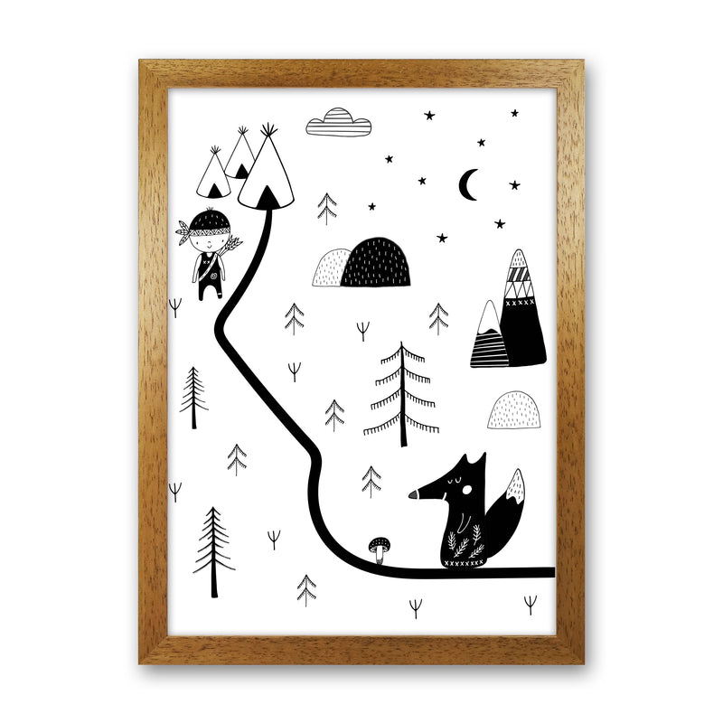 Little Explorer Winding Road  Art Print by Pixy Paper Oak Grain