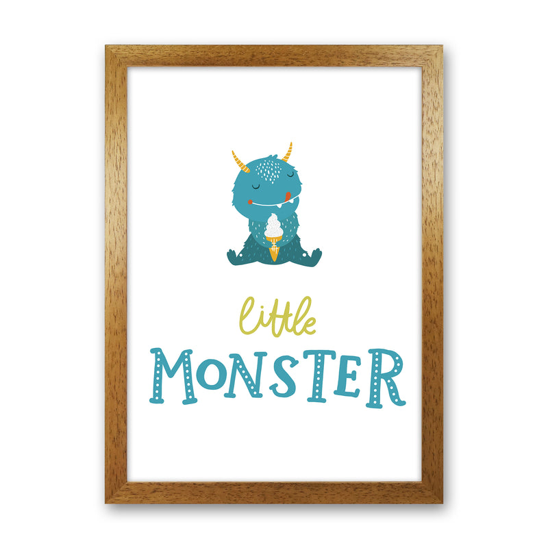 Little Monsters Ice Cream  Art Print by Pixy Paper Oak Grain