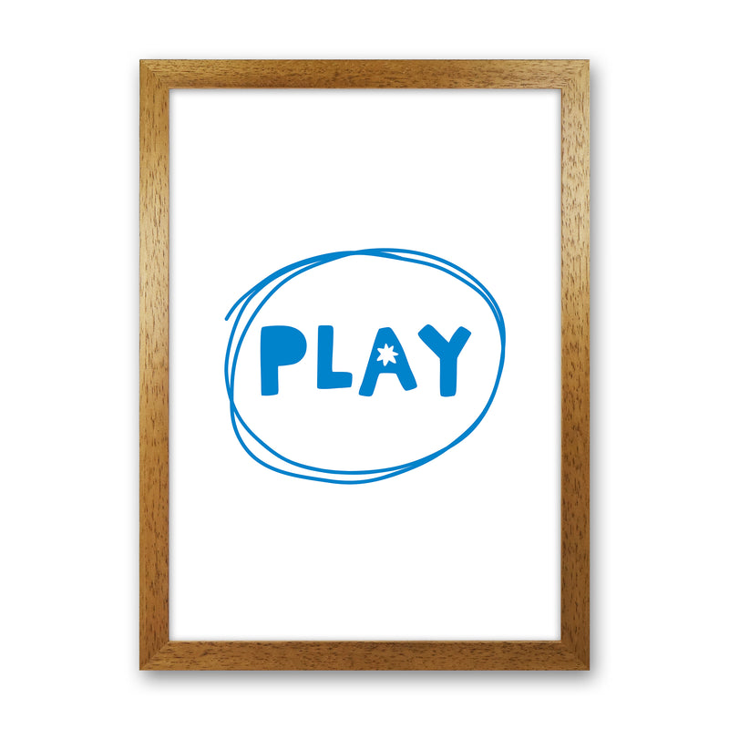 Play Blue Super Scandi  Art Print by Pixy Paper Oak Grain