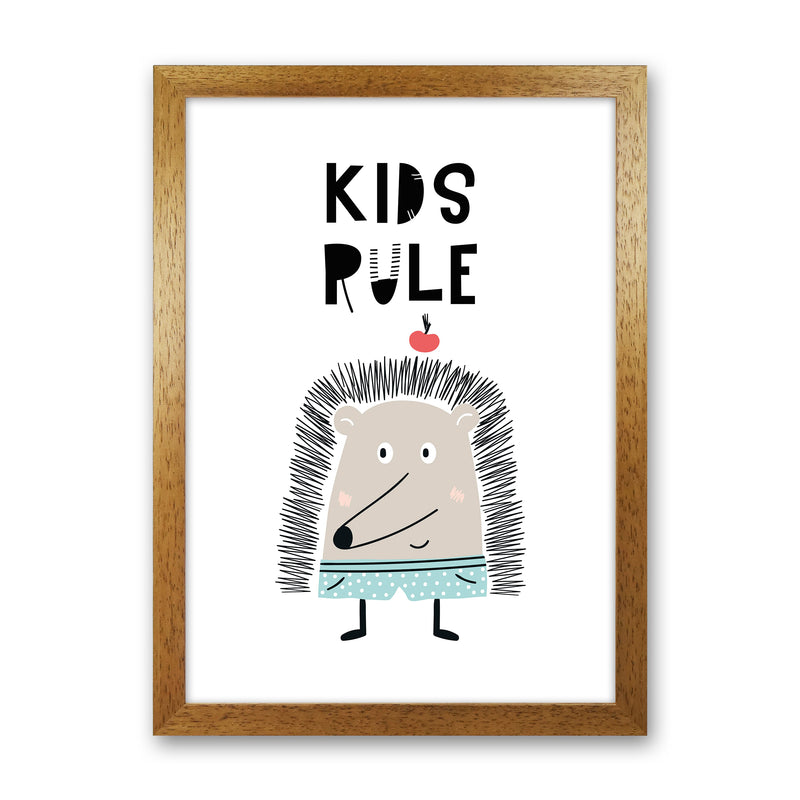 Kids Rule Animal Pop  Art Print by Pixy Paper Oak Grain