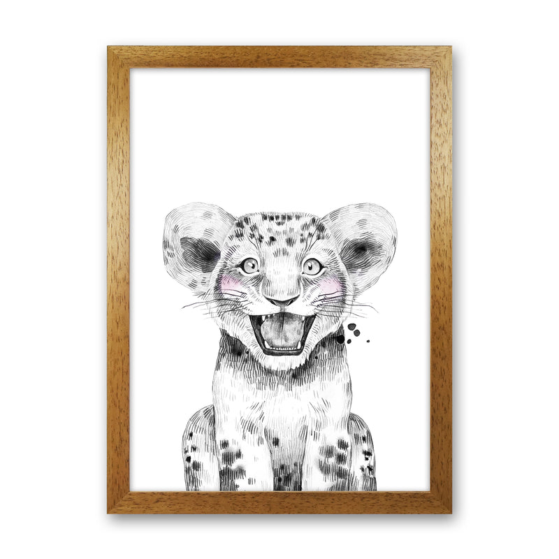 Safari Babies Tiger  Art Print by Pixy Paper Oak Grain