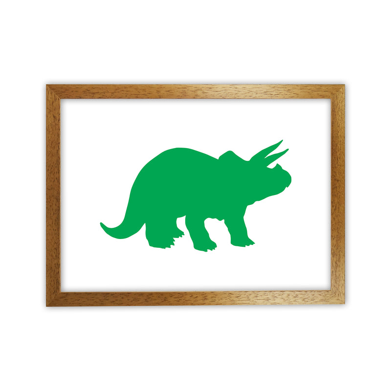 Triceratops Green  Art Print by Pixy Paper Oak Grain