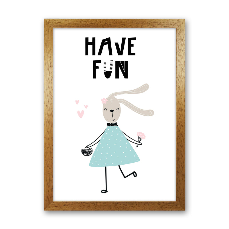 Have Fun Animal  Art Print by Pixy Paper Oak Grain