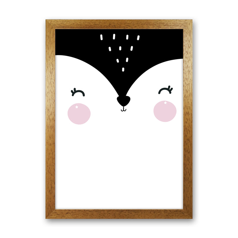 Penguin Face  Art Print by Pixy Paper Oak Grain