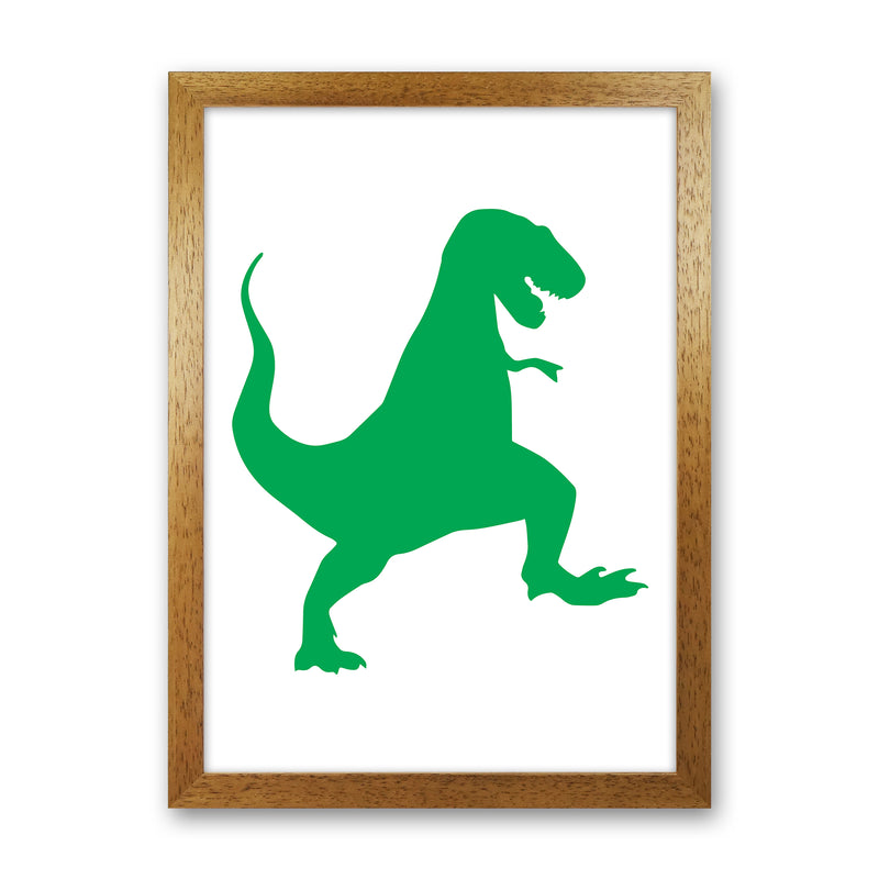 T-Rex Green  Art Print by Pixy Paper Oak Grain