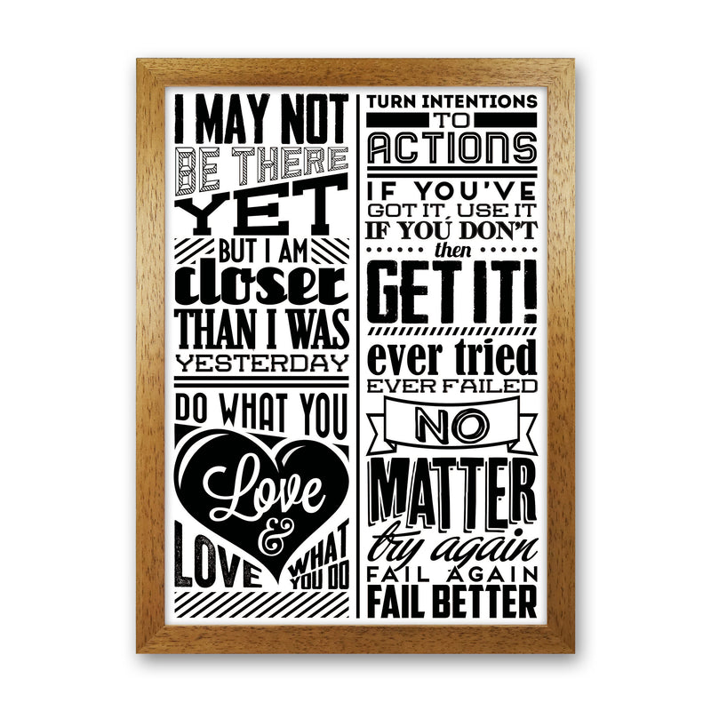 I May Not Be There Yet Vintage  Art Print by Pixy Paper Oak Grain