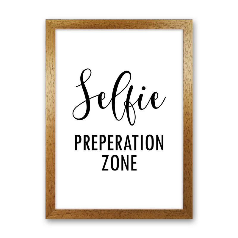 Selfie Preperation Zone  Art Print by Pixy Paper Oak Grain