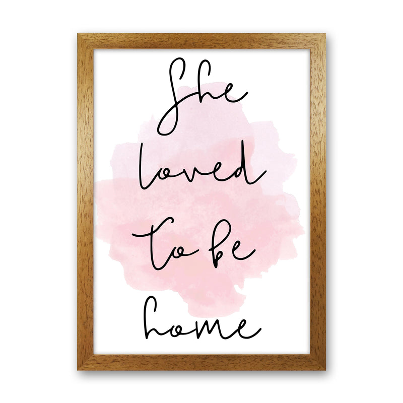 She Loved To Be Home  Art Print by Pixy Paper Oak Grain