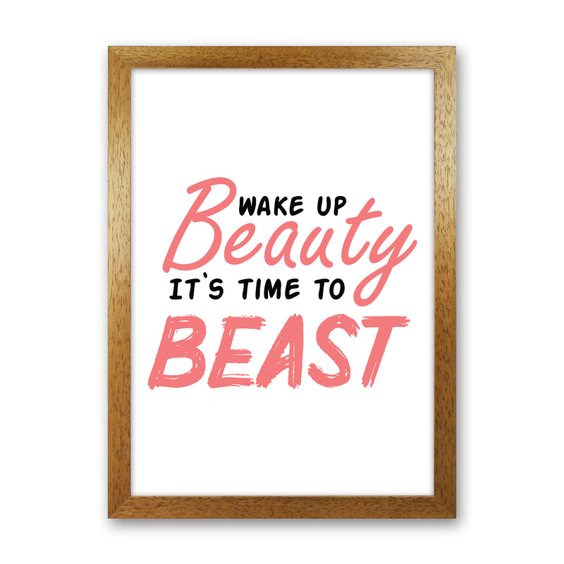 Wake Up Beauty  Art Print by Pixy Paper Oak Grain