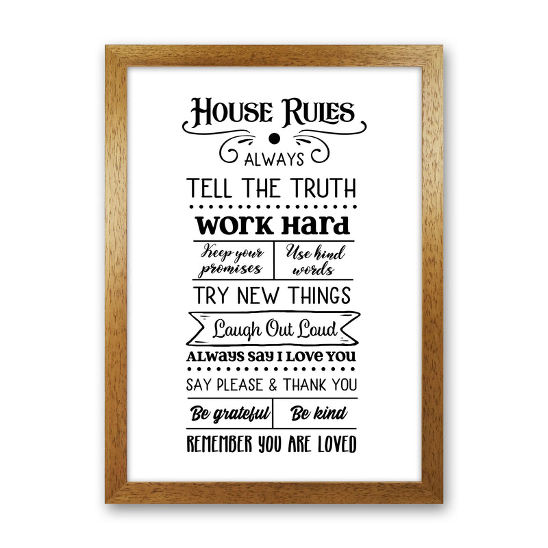 House Rules  Art Print by Pixy Paper Oak Grain