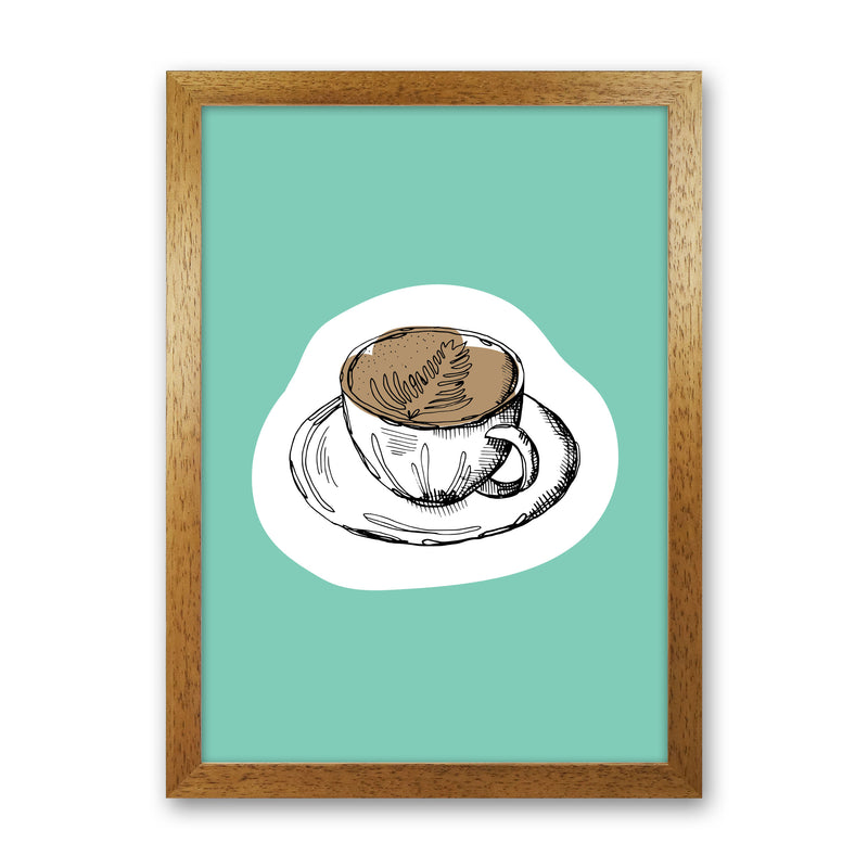 Kitchen Pop Coffee Mint Art Print by Pixy Paper Oak Grain