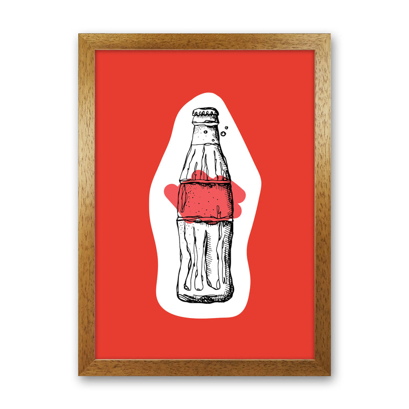 Kitchen Pop Cola Red Art Print by Pixy Paper Oak Grain