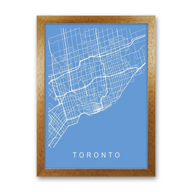Toronto Map Blueprint Art Print by Pixy Paper Oak Grain