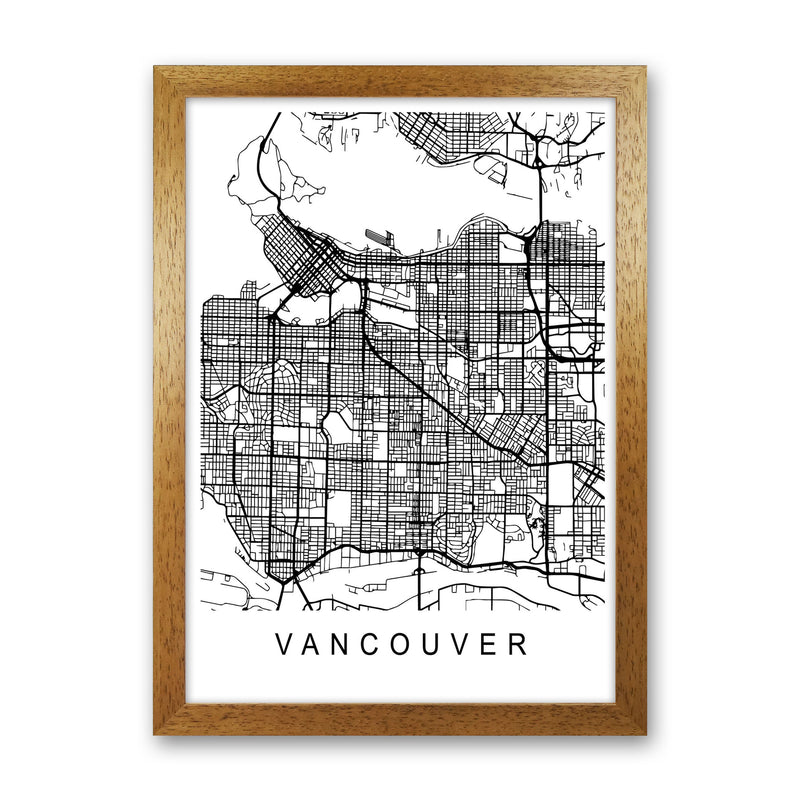 Vancouver Map Art Print by Pixy Paper Oak Grain