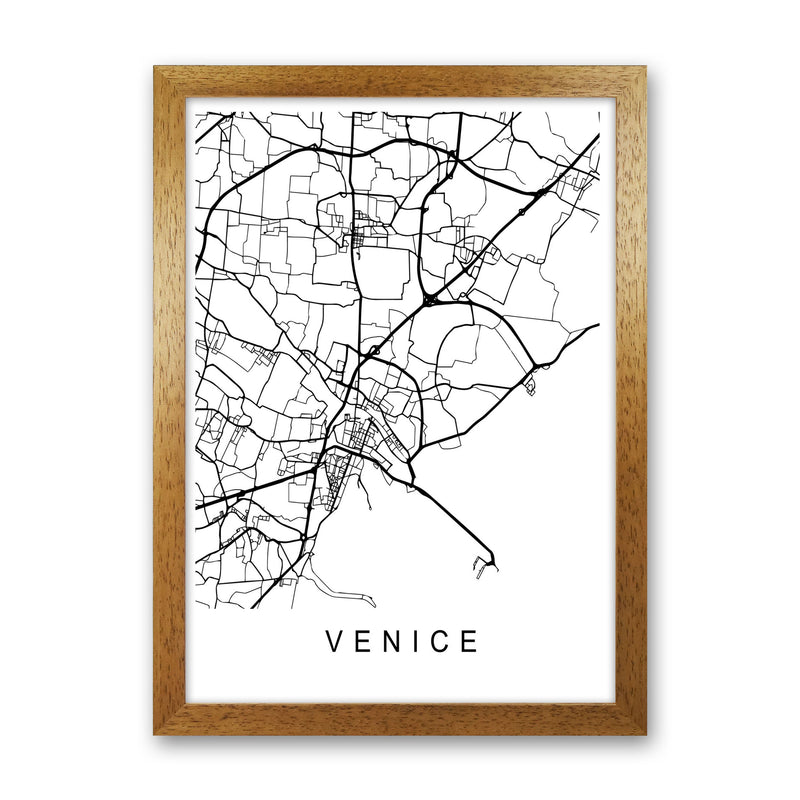 Venice Map Art Print by Pixy Paper Oak Grain