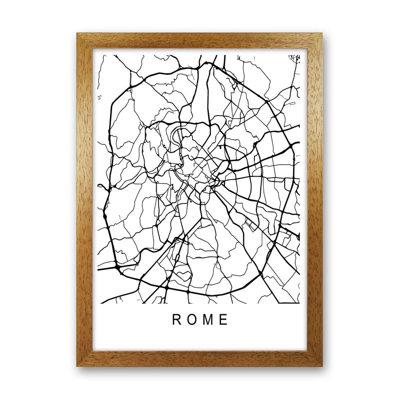 Rome Map Art Print by Pixy Paper Oak Grain