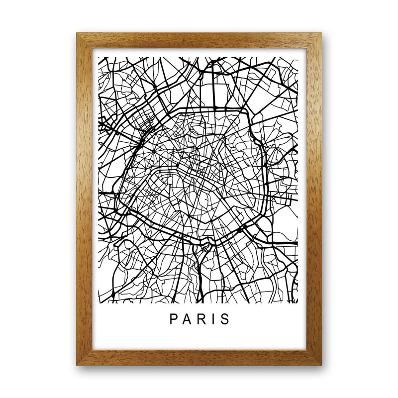 Paris Map Art Print by Pixy Paper Oak Grain