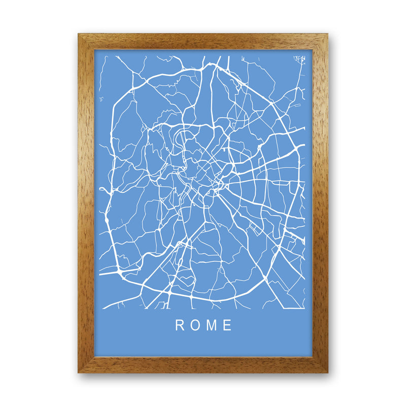 Rome Map Blueprint Art Print by Pixy Paper Oak Grain