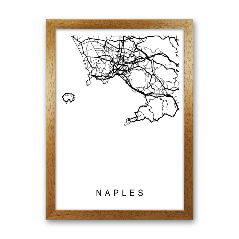 Naples Map Art Print by Pixy Paper Oak Grain