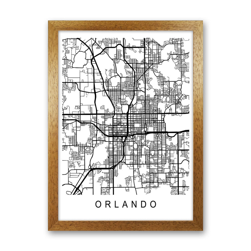Orlando Map Art Print by Pixy Paper Oak Grain