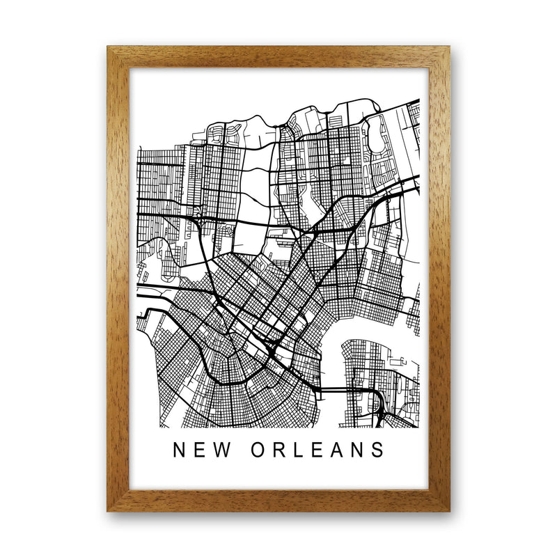 New Orleans Map Art Print by Pixy Paper Oak Grain