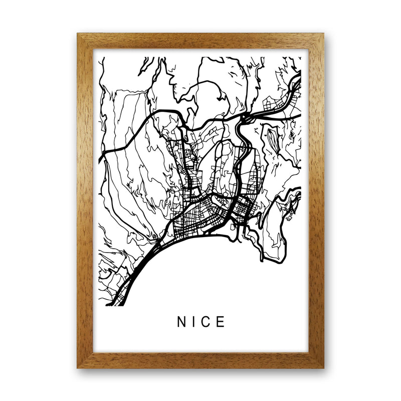 Nice Map Art Print by Pixy Paper Oak Grain