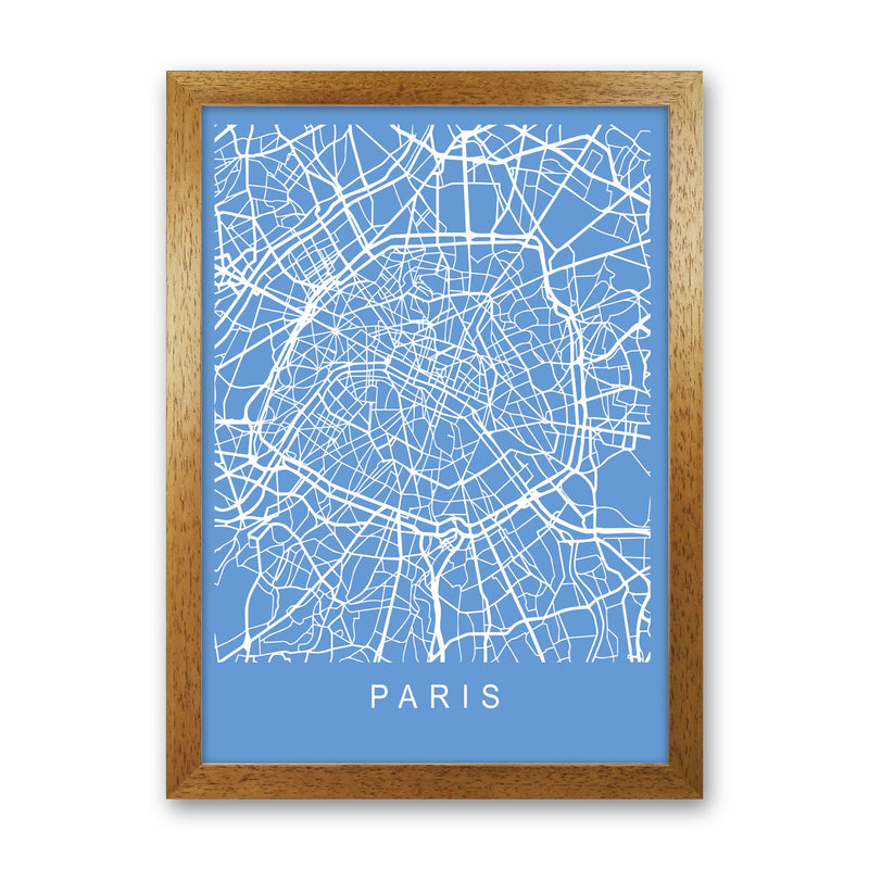 Paris Map Blueprint Art Print by Pixy Paper Oak Grain