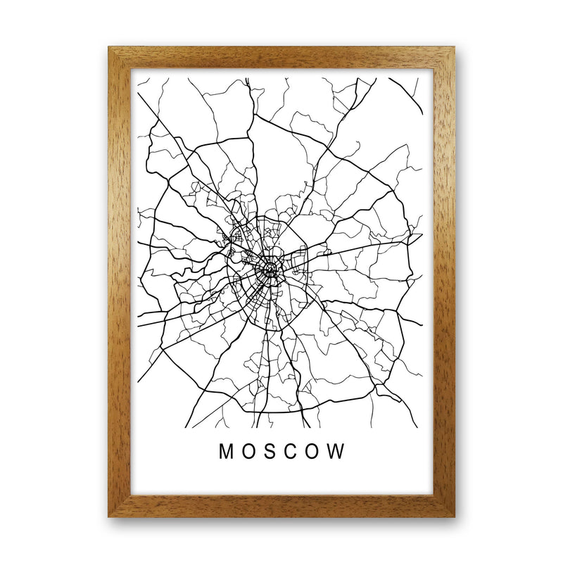 Moscow Map Art Print by Pixy Paper Oak Grain