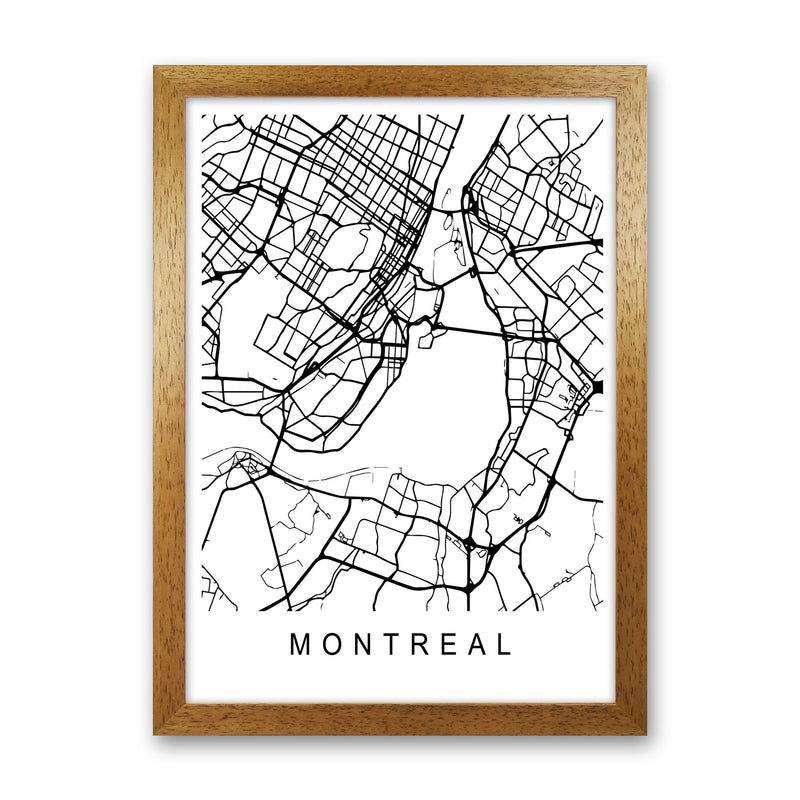 Montreal Map Art Print by Pixy Paper Oak Grain